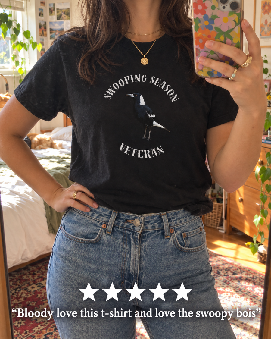 magpie black tshirt
